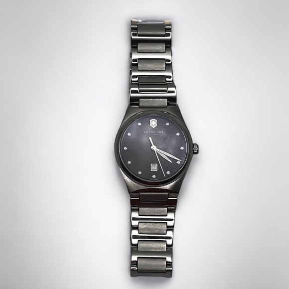 Victorinox Swiss Army Victoria Brown dial Stainless Steel Ladies Watch Working - Picture 8 of 10